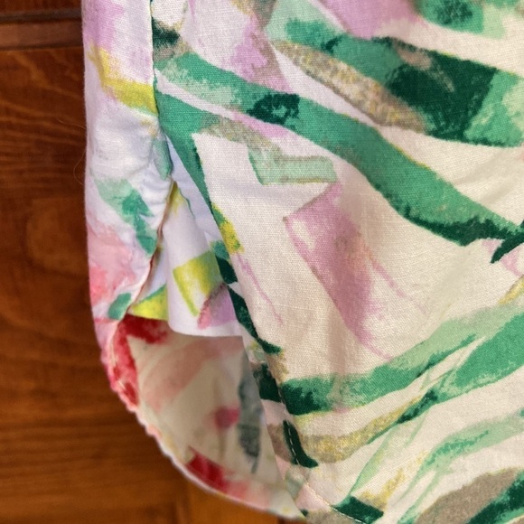 Investments Wrinkle-free Button Down 3/4 Length Sleeve Multicolor Cotton Blouse - Picture 8 of 11